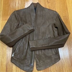 Veda Brown Leather Jacket